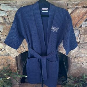 Turquaz Navy Blue Waffle Knit Robe; Size S/M; Knee Length; NWOT; Never Worn!